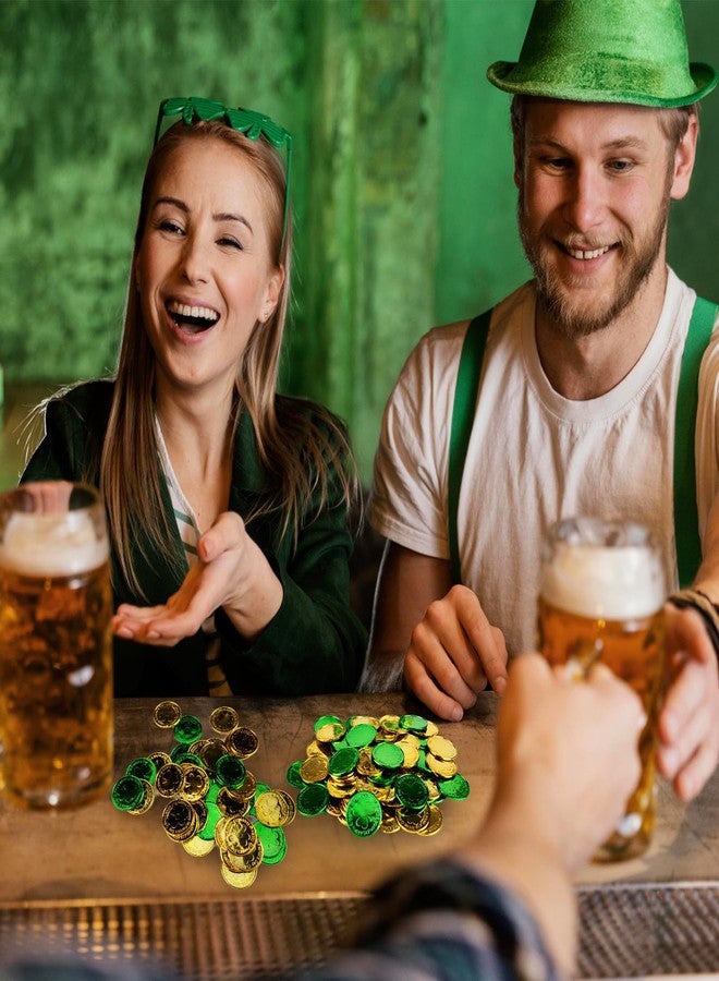 Qumenan 168 PCS St Patricks Day Coins Plastic Gold and Green St Patrick's Day Coins Decorations Party Lucky Patrick Shamrock Leprechaun Clover Favors for Irish Supplies - Image 4